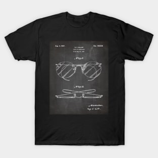 Spectacles Patent - Optometrist Eye Doctor Office Art - Black Chalkboard T-Shirt